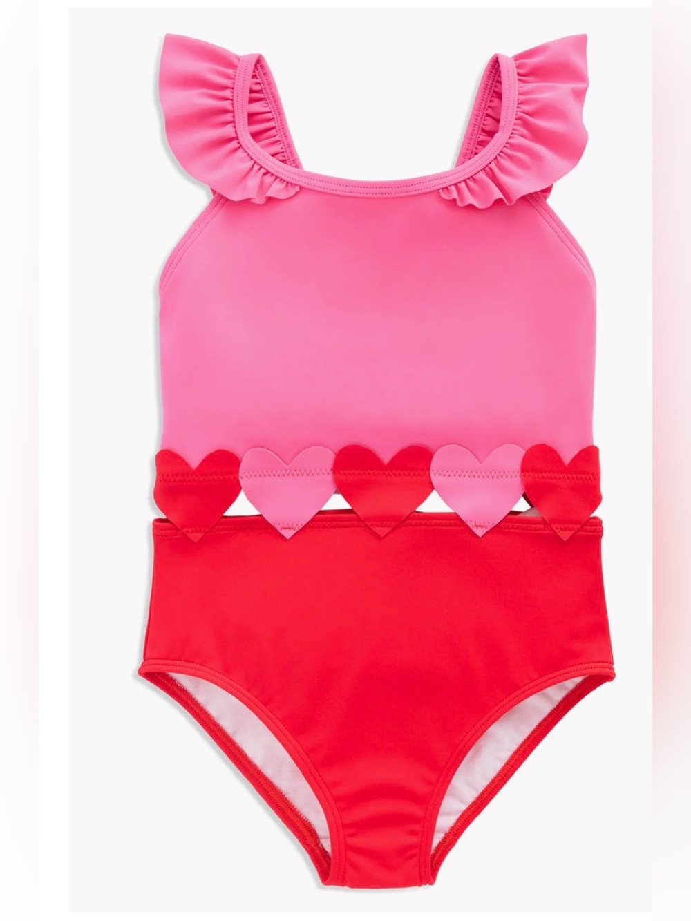 Mini Boden haille frill heart Swimsuit 8/9Y